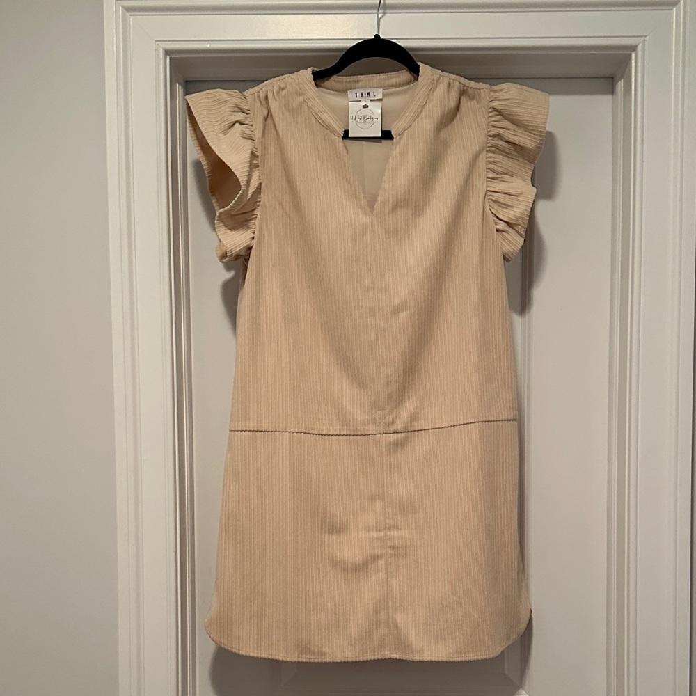 NWT THML Dress, Size L, Cream, Cord, Lined